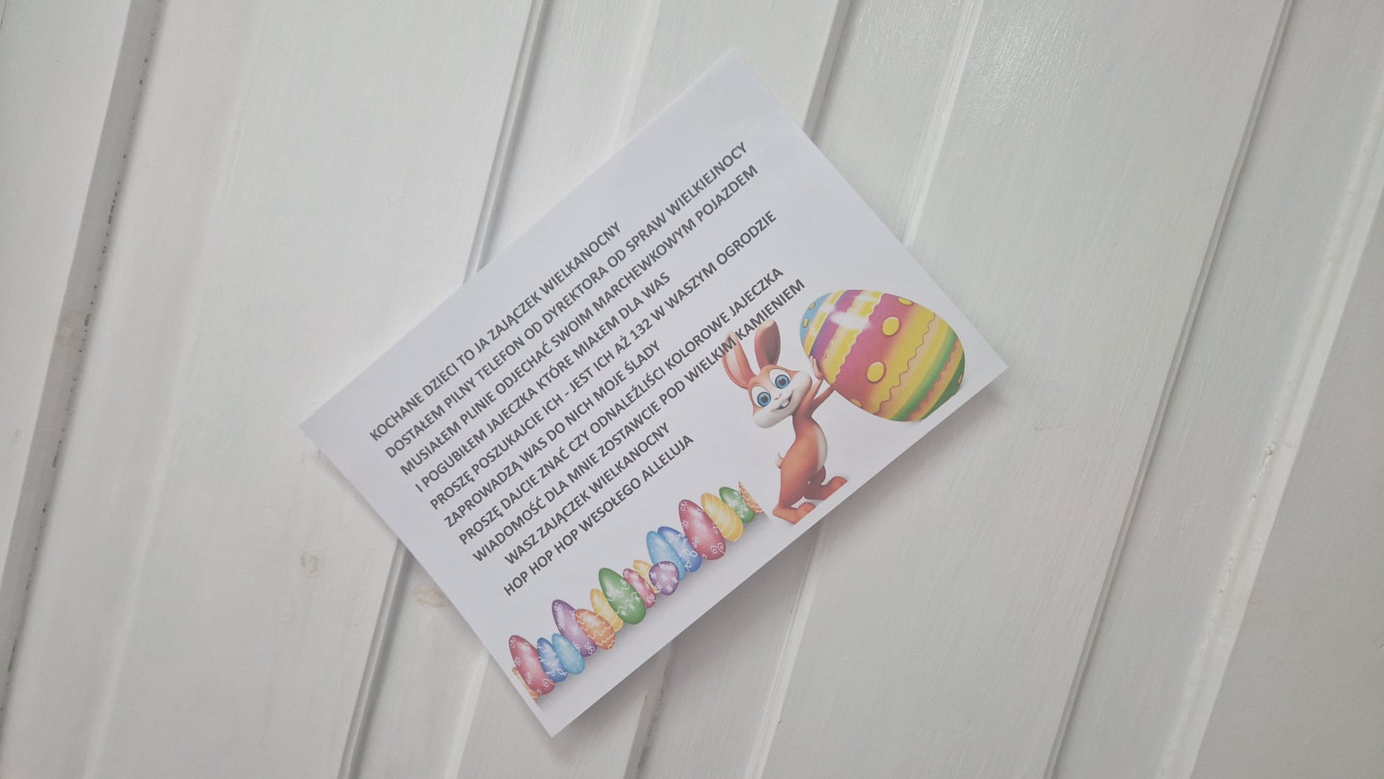 Read more about the article Zabezpieczone: WIELKANOCNY ZAJĄCZEK I SZUKANIE JAJEK